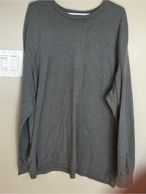 Basic Editions Heather Gray Long Sleeve Tee soft oversized streetwear